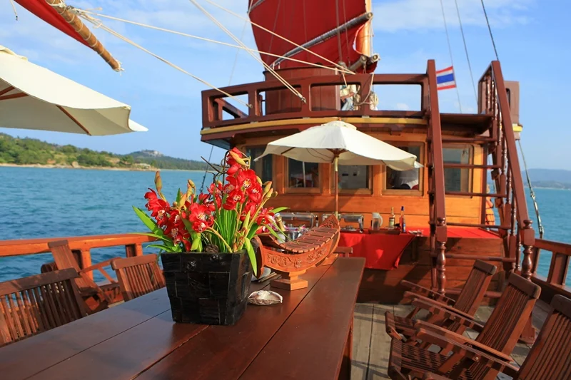  Traditional wooden sailing yacht Red Baron in Koh Samui