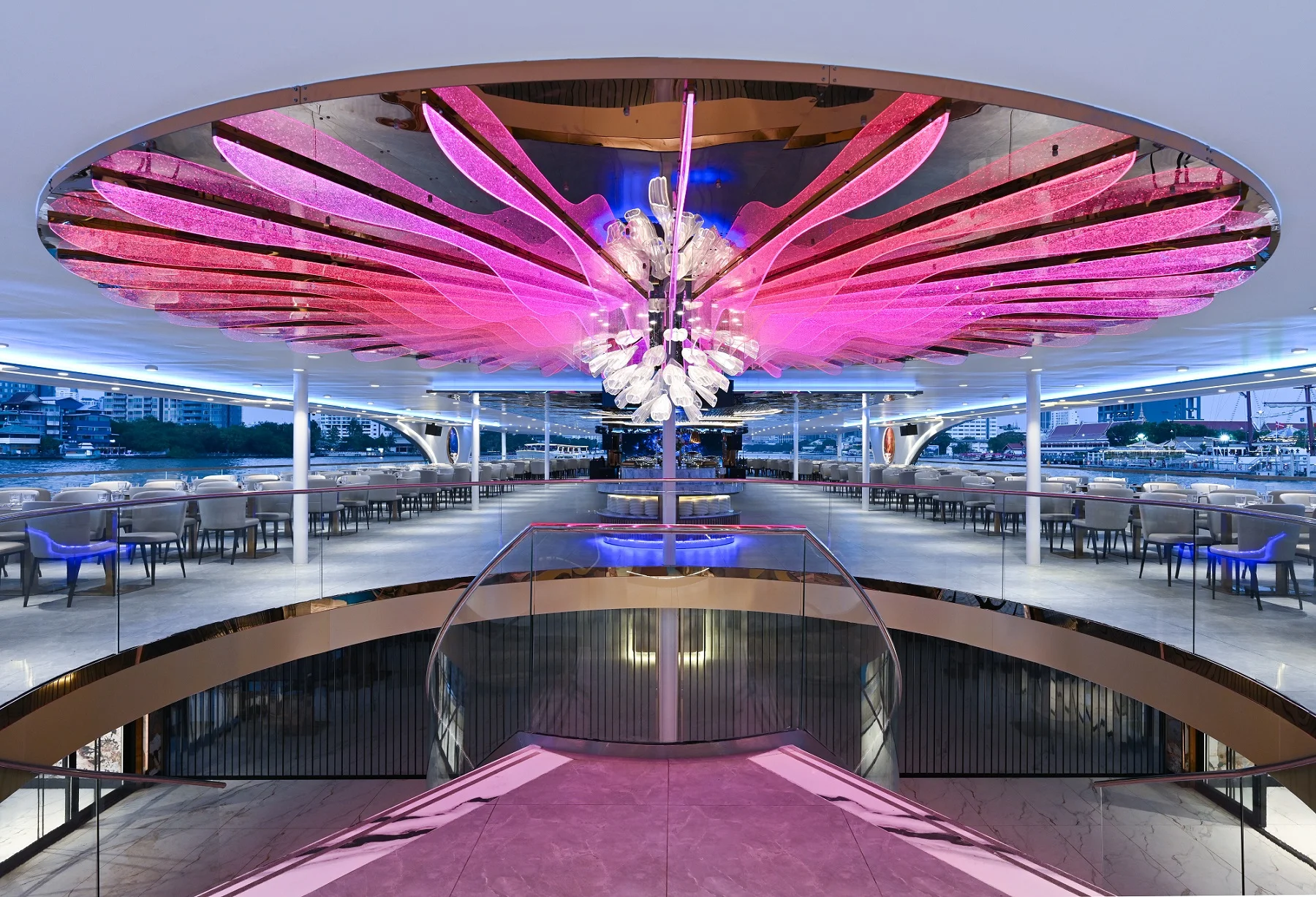 Unforgettable night riverside views Planet Dinner Cruise.