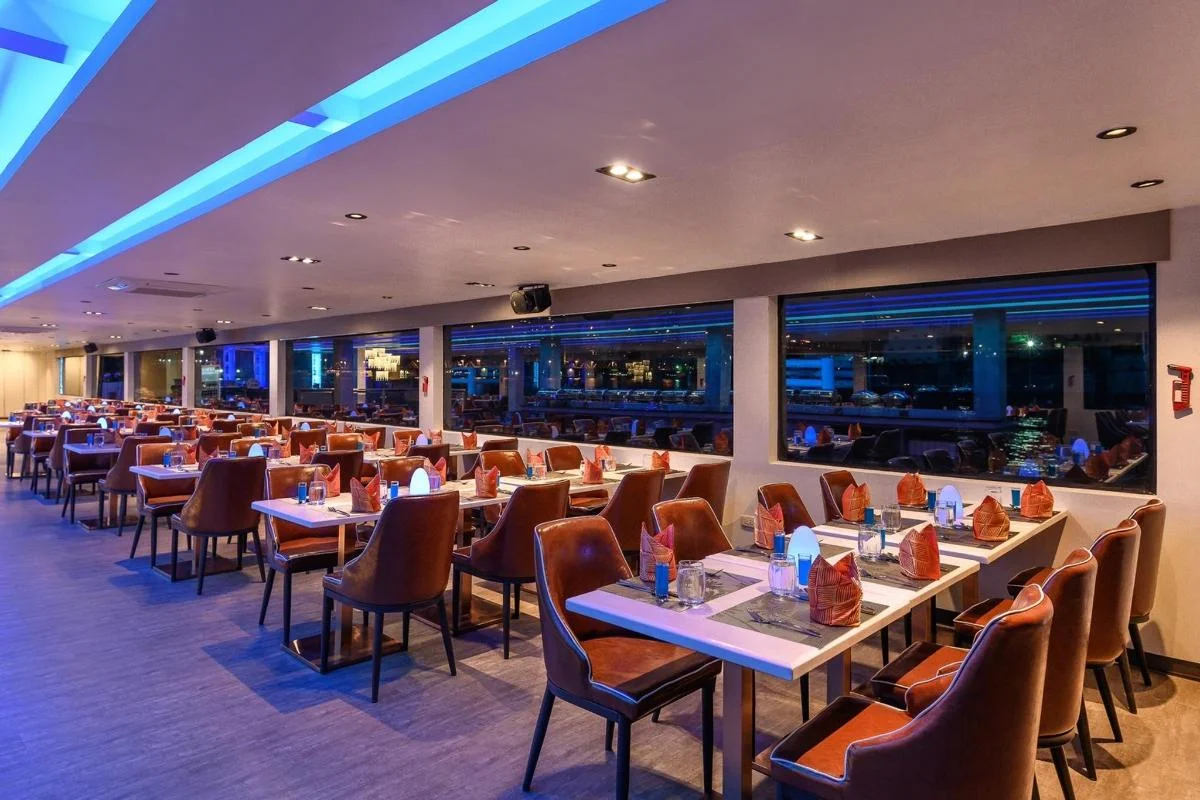 Elegant interior of the Royal Princess Cruise with luxury seating