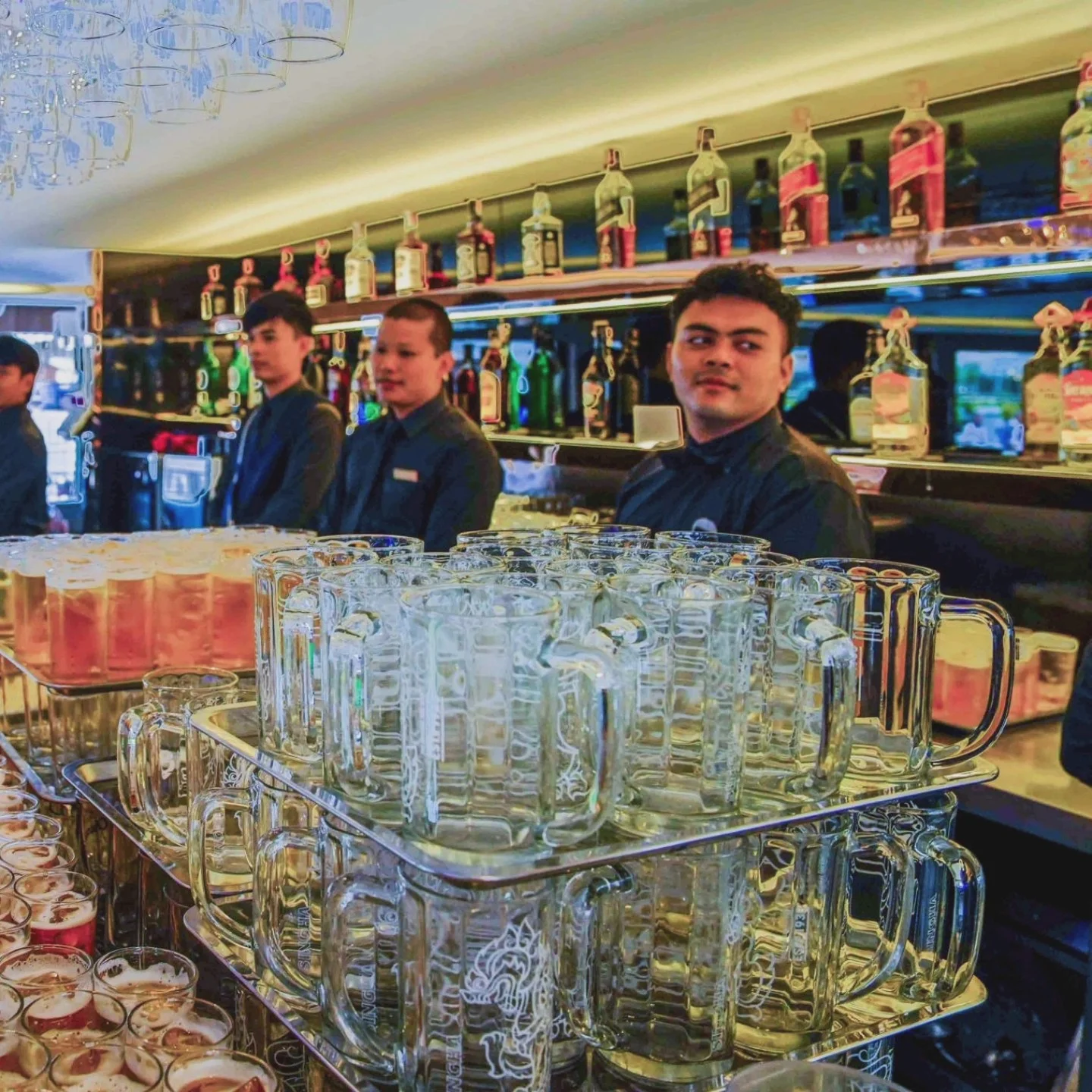 Royal Princess Cruise sailing on Chao Phraya River in Bangkok at sunset